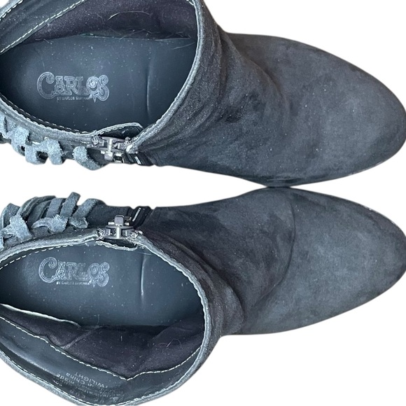 Carlos Santana Grey Suede Booties Fringe Side Zip Size 7.5 - Picture 4 of 8